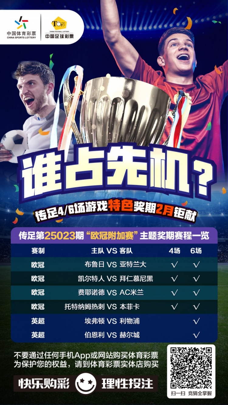  誰占先機(jī)？！傳足特色獎期第25023期聚焦歐冠附加賽