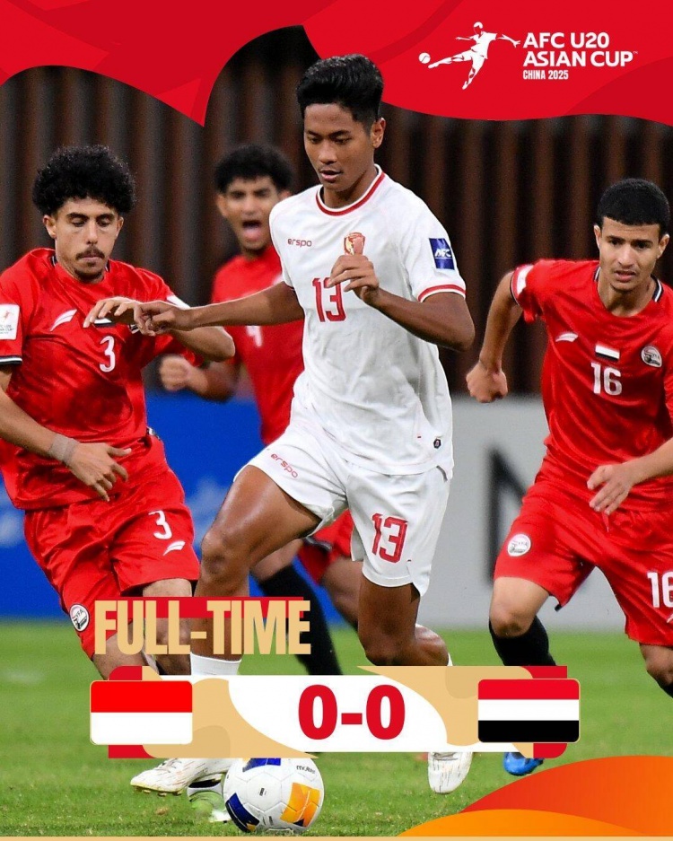  U20亞洲杯：印尼0-0戰(zhàn)平也門(mén)，兩隊(duì)分列C組第三、第四